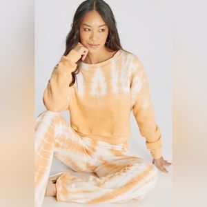 Wildfox Melon Tie Dye Wash Regal Crop Sweatshirt